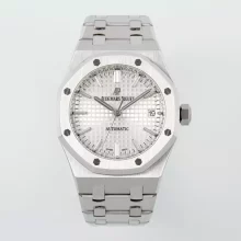 Royal Oak 37mm 15450ST.OO.1256ST.01 SS ZF 1:1 Best Edition White Textured Dial on SS Bracelet A3120