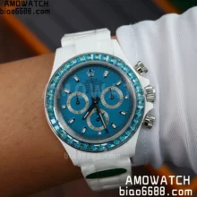Rolex Daytona IPK Factory AET White Ceramic Case and Bracelet Blue Dial Blue Bezel SH4131