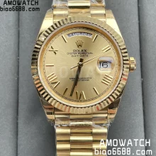 Rolex DayDate 40 YG 228238-006 GS Factory Gain Weight YG Roman Dial  A3255