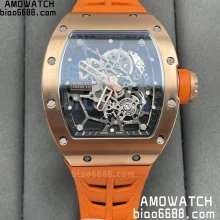 RICHARD MILLE RM035 RM35 Black Ceramic SONIC Factory Best Edition Orange Shark Fin Strap