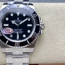 Rolex Submariner 41mm 124060 No Date Black Ceramic EWEF 1:1 Best Edition on Bracelet A3230