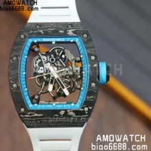 Richard Mille RM055 NTPT APSF 1:1 Best Edition White Bezel Blue Crown on Rubber Strap RMUL2 Super Clone