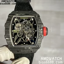 RICHARD MILLE RM035 RM35-01 Black Carbon BBR Best Edition Skeleton Dial on Black Nylon Strap Clone RMUL3