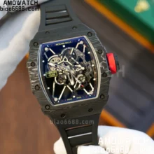 RICHARD MILLE RM035 RM35-01 Black Carbon BBR Best Edition Skeleton Dial on Black Rubber Strap Clone RMUL3