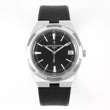 VC Overseas 4500V SS ZF 1:1 Best Edition Black Dial on Black Rubber Strap A5100