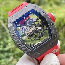 Richard Mille RM055 NTPT APSF 1:1 Best Edition Black Bezel Red Crown on Rubber Strap RMUL2 Super Clone