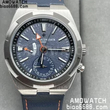 VC Overseas 41mm 7910V GR Factory 1:1 Best Edition Blue Dial Blue Braided Strap