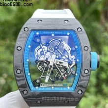 Richard Mille RM055 NTPT APSF 1:1 Best Edition White Bezel Blue Crown on Rubber Strap RMUL2 Super Clone