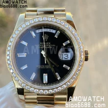 Rolex DayDate 228238 40 YG QF Modified content ：18K gold cladding、Moissanite Bezel