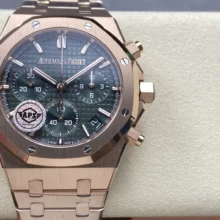 AP Royal Oak Chrono 26240OR RG APS Factory 1:1 Best Edition Green Dial  SA4401 Super Clone