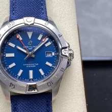 Breitling Avenger Automatic GMT 44 BLS Factory 1:1 Best Edition Blue Dial Blue Nylon Strap