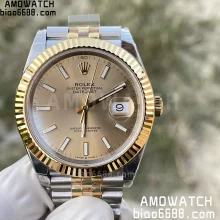 Rolex DateJust 41 126333 904L SS VSF 1:1 Best Edition Gold Stick Dial on Jubilee Bracelet VS3235