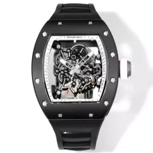 Richard Mille RM055 Black Ceramic RMF 1:1 Best Edition on Black Rubber Strap