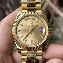 Rolex Day Date 40 YG 228238 KF 1:1 Best Edition YG Crystal Dial on President Bracelet (Gain Weight)