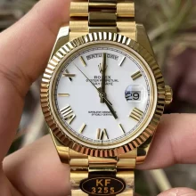 Rolex Day Date 40 YG 228238 KF 1:1 Best Edition White Roman Dial on President Bracelet (Gain Weight)