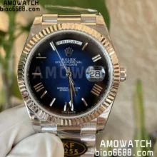 Rolex Day Date 40 SS 228239 KF 1:1 Best Edition Blue Ombre Dial on President Bracelet (Gain Weight)