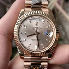 Rolex Day Date 40 RG 228235 KF 1:1 Best Edition RG Crystal Dial on President Bracelet (Gain Weight)