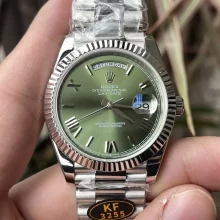 Rolex Day Date 40 SS 228239 KF 1:1 Best Edition Green Roman Dial on President Bracelet (Gain Weight)