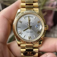 Rolex Day Date 40 YG 228238 KF 1:1 Best Edition Silver Roman Dial on President Bracelet (Gain Weight)