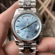 Rolex Day Date 40 SS 228239 KF 1:1 Best Edition Blue Roman Dial on President Bracelet (Gain Weight)