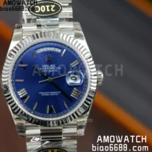 Rolex Day Date 40 SS 228239 KF 1:1 Best Edition Blue Roman Dial on President Bracelet (Gain Weight)