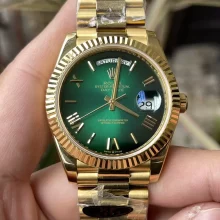 Rolex Day Date 40 YG 228238 KF 1:1 Best Edition Green Ombre Dial on President Bracelet (Gain Weight)