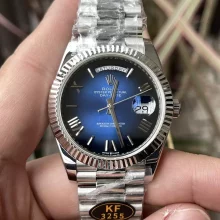 Rolex Day Date 40 SS 228239 KF 1:1 Best Edition Blue Ombre Dial on President Bracelet (Gain Weight)