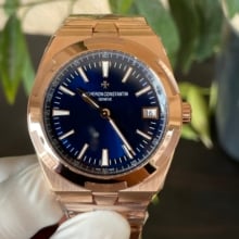 VC Overseas 4500V RG 8F 1:1 Best Edition Blue Dial on RG Bracelet A5100