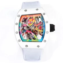 RICHARD MILLE RM68-01 RMF Best Edition White ceramic case White Nylon  Strap Tourbillon