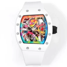 RICHARD MILLE RM68-01 RMF Best Edition White ceramic case White Rubber Strap Tourbillon