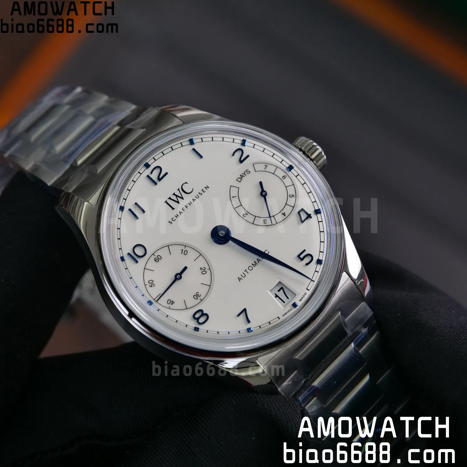 IWC Portugieser Automatic SS IW501702 APS Factory 1:1 Best Edition White Dial on SS bracelet 82 446607b64e6a70f AMO Watch