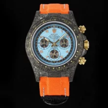 Rolex Daytona DIW “AVIA AZURE BLUE”” Carbon DIWF 1:1 Best Edition Blue Dial on Orange Nylon Strap