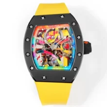 RICHARD MILLE RM68-01 RMF Best Edition Black ceramic case Yellow Rubber Strap Tourbillon