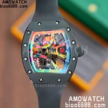 RICHARD MILLE RM68-01 RMF Best Edition Black ceramic case Black Rubber Strap Tourbillon