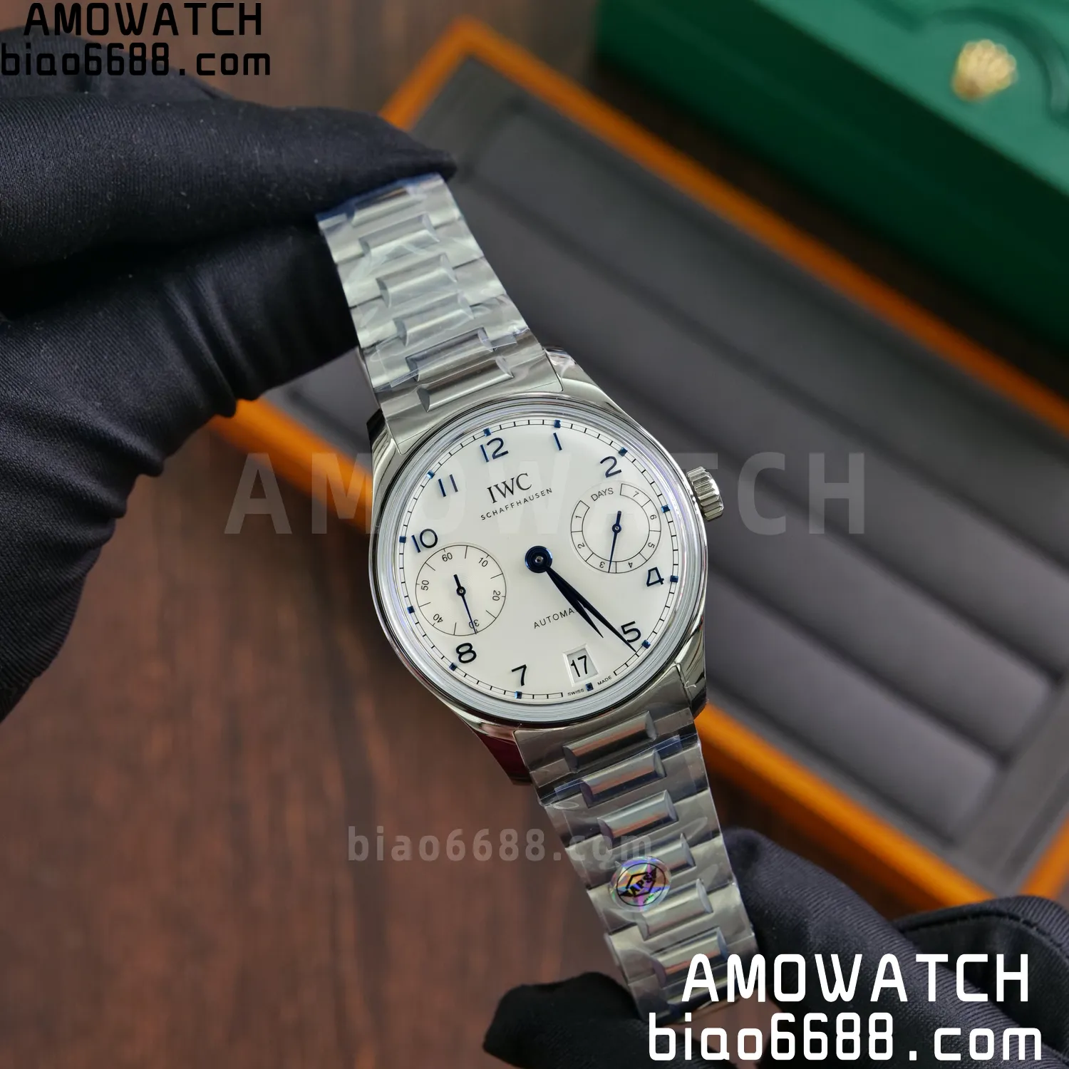 IWC Portugieser Automatic SS IW501702 APS Factory 1:1 Best Edition White Dial on SS bracelet 70 99620cb5c0acad9 AMO Watch