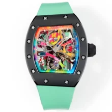 RICHARD MILLE RM68-01 RMF Best Edition Black ceramic case Green Rubber Strap Tourbillon