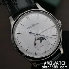 Master Ultra Thin Moon 1368420 SS ZF 1:1 Best Edition White Dial on Black Leather Strap SA925 Super Clone V2