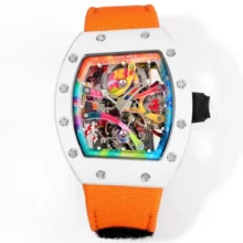 RICHARD MILLE RM68-01 RMF Best Edition White ceramic case Orange Nylon Strap Tourbillon