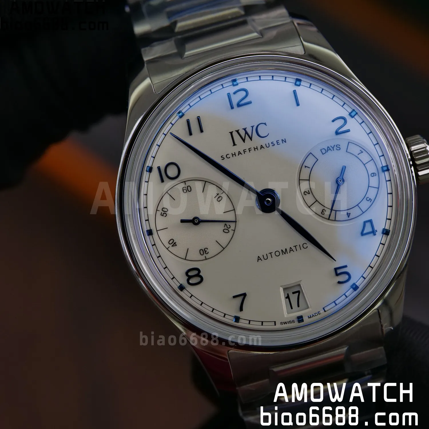 IWC Portugieser Automatic SS IW501702 APS Factory 1:1 Best Edition White Dial on SS bracelet 86 f9dee16e31a82a8 AMO Watch