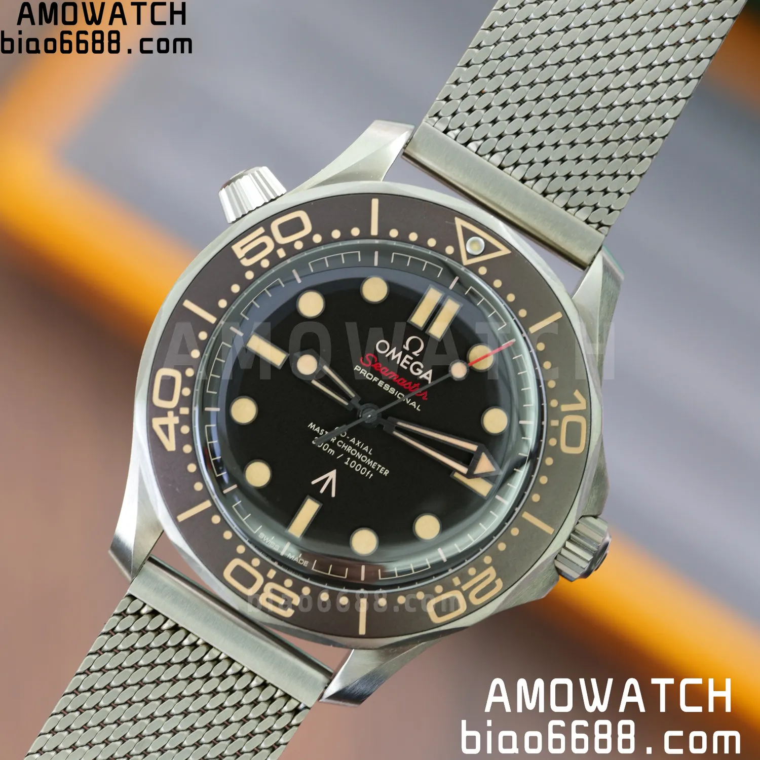 OMEGA Seamaster 300 "No Time to Die" Limited Edition VSF 1:1 Best Edition on Titanium Mesh Bracelet SA8806 Super Clone V7 81 87021751ac68839 AMO Watch