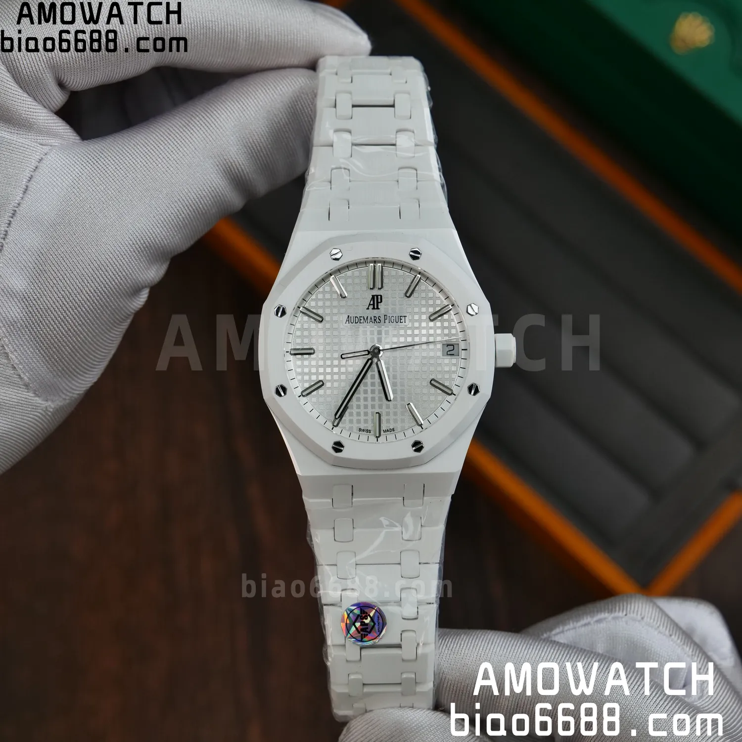 AP Royal Oak 41mm 15500 White Ceramic APSF 1:1 Best Edition White Dial on Ceramic Bracelet A4302 55 07bb47c0e6f5f0c AMO Watch