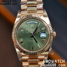 Rolex DayDate 40 YG 228238 THBF 1:1 Best Edition Green Ombre Roman Dial VR3255 (Gain Weight)