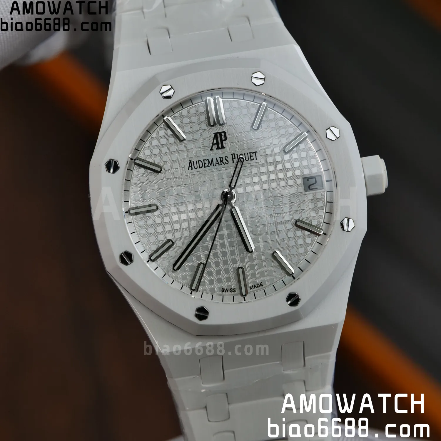 AP Royal Oak 41mm 15500 White Ceramic APSF 1:1 Best Edition White Dial on Ceramic Bracelet A4302 70 3681c60cd9e3a57 AMO Watch