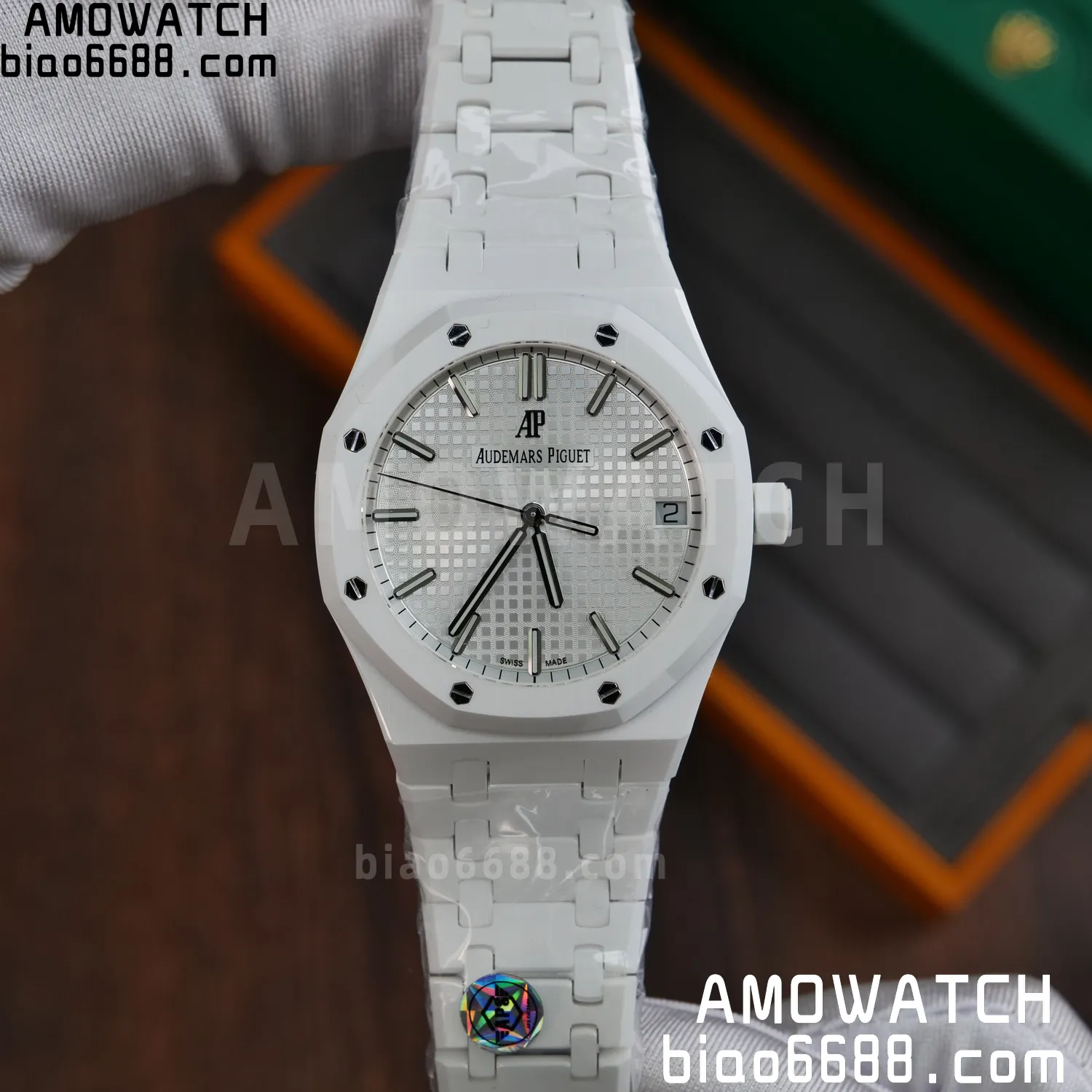 AP Royal Oak 41mm 15500 White Ceramic APSF 1:1 Best Edition White Dial on Ceramic Bracelet A4302 60 380c0f49aa59ae2 AMO Watch
