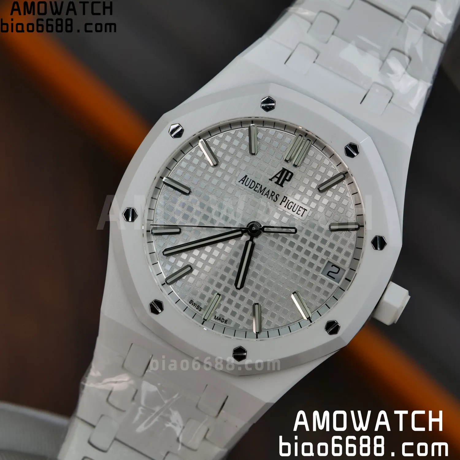 AP Royal Oak 41mm 15500 White Ceramic APSF 1:1 Best Edition White Dial on Ceramic Bracelet A4302 71 63109705fedf91b AMO Watch