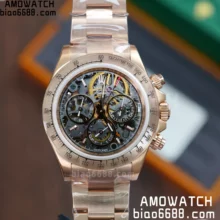Rolex Daytona Artisans Skeleton RG ADGF Best Edition Skeleton Dial RG Bezel on RG Oyster Bracelet SA4130