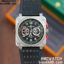 BR03-94 Instruments BRF 1:1 Best Edition Black Carbon Dial on Black Hollow Rubber Strap