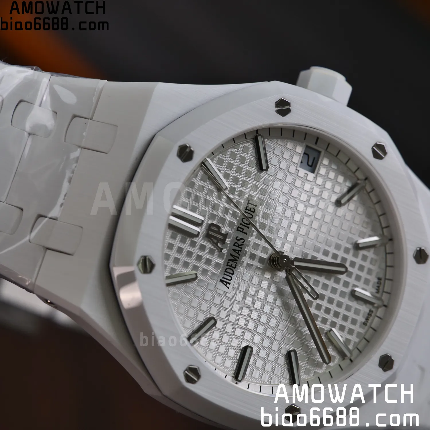 AP Royal Oak 41mm 15500 White Ceramic APSF 1:1 Best Edition White Dial on Ceramic Bracelet A4302 68 b3958da26837984 AMO Watch