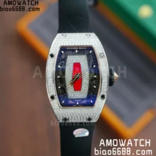 Richard Mille RM07 RM07-01 Ladies ZF 1:1 Best Edition Black Diamonds Dial on Black Rubber Strap