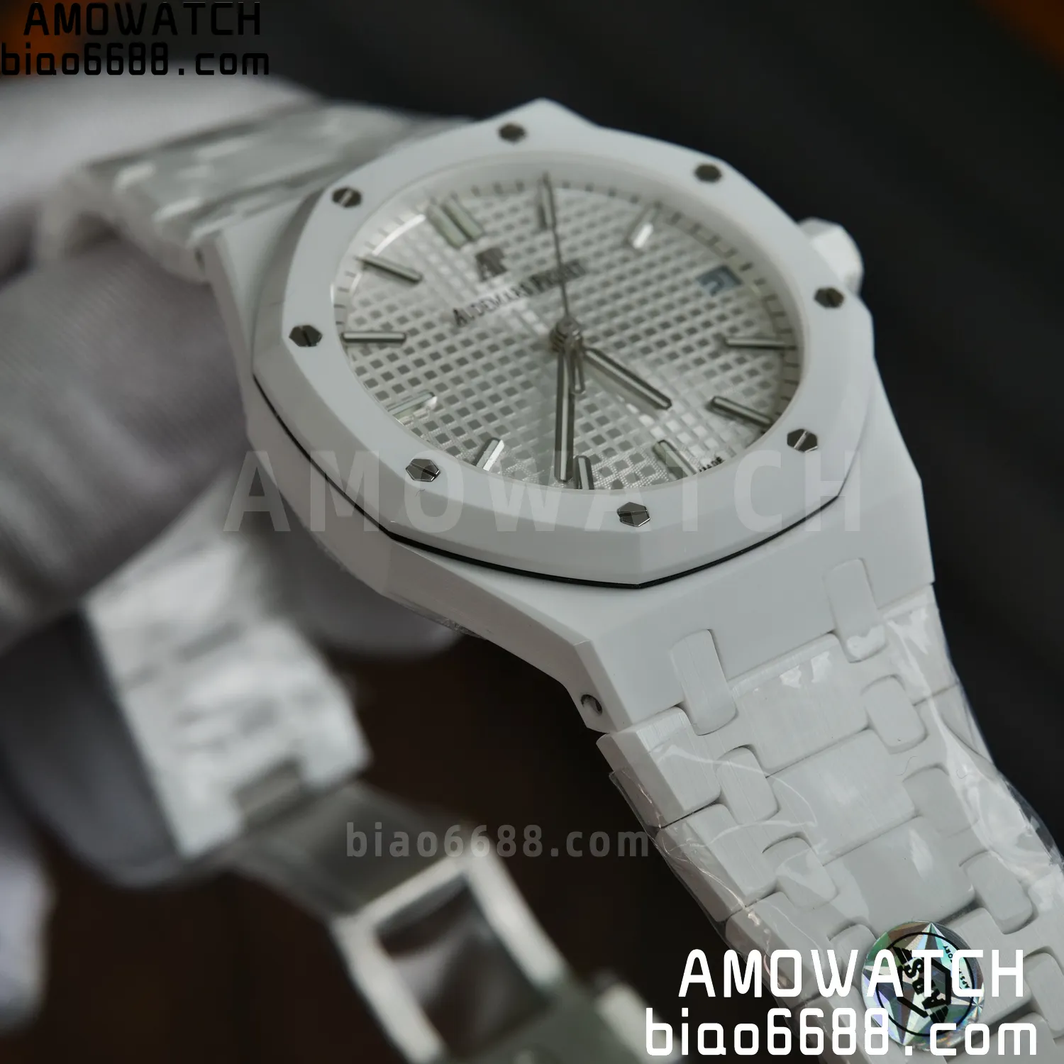 AP Royal Oak 41mm 15500 White Ceramic APSF 1:1 Best Edition White Dial on Ceramic Bracelet A4302 63 cb02c6680890e13 AMO Watch